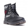 Botines Bubble Kids negros wow con corazón