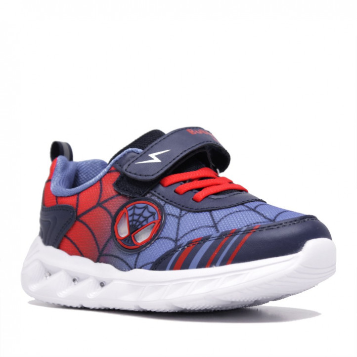 Zapatillas deporte Bubble Kids azules con spiderman con luces - Querol online