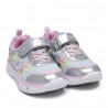 Zapatillas deporte Bubble Kids plateadas con corazones y luces
