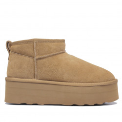 Botines planos BB Up marrones mini con plataforma - Querol online