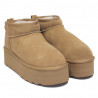 Botines planos BB Up marrones mini con plataforma