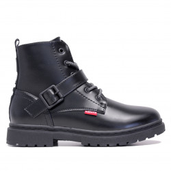 Botines Levi's negros shera con cordones y hebilla frontal - Querol online