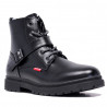Botines Levi's negros shera con cordones y hebilla frontal