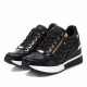 Zapatillas cuña Xti 141582 negro con detalles dorados - Querol online