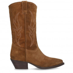 Botas tacón Alpe western cuero bordadas - Querol online