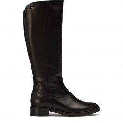 Botas planas Wonders rocío negra