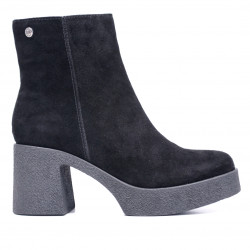 Botins de taló Top3 de serratge negres amb taló ample - Querol online