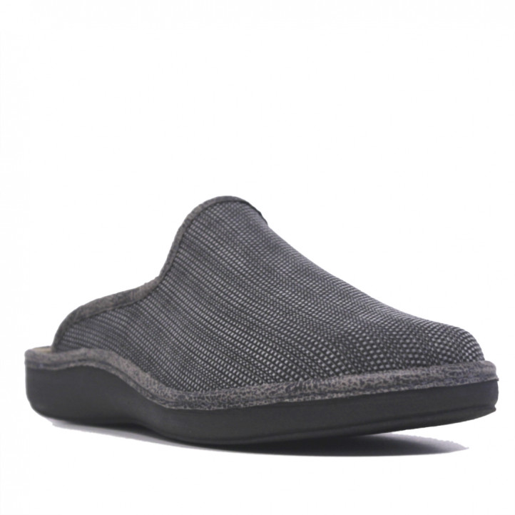 Zapatillas casa SALVI grises de hombre abiertos por detrás - Querol online