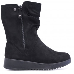 Botes planes Amarpies negres amb canya arrugada i cremallera - Querol online