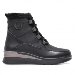 Botins plans Amarpies negres amb lleuger tascó i pèl interior