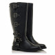 Botas planas Mustang 59562 bruna estilo biker con hebillas - Querol online