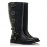 Botas planas Mustang 59562 bruna estilo biker con hebillas