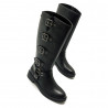 Botas planas Mustang 59562 bruna estilo biker con hebillas