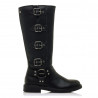 Botas planas Mustang 59562 bruna estilo biker con hebillas