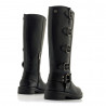 Botas planas Mustang 59562 bruna estilo biker con hebillas
