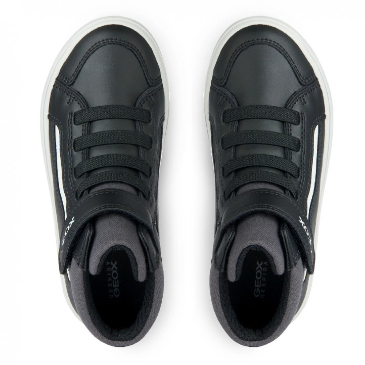 Zapatillas altas Geox b gisli negras con detalle en blanco - Querol online