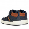Zapatillas altas Geox weemble azul y marrón con cordones elásticos y velcro