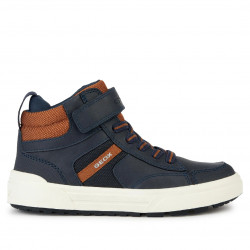 Sabatilles altes Geox weemble blau i marró amb cordons elàstics i velcro - Querol online