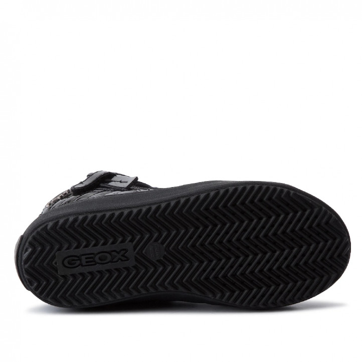 Zapatillas altas Geox kalispera negra efecto charol - Querol online