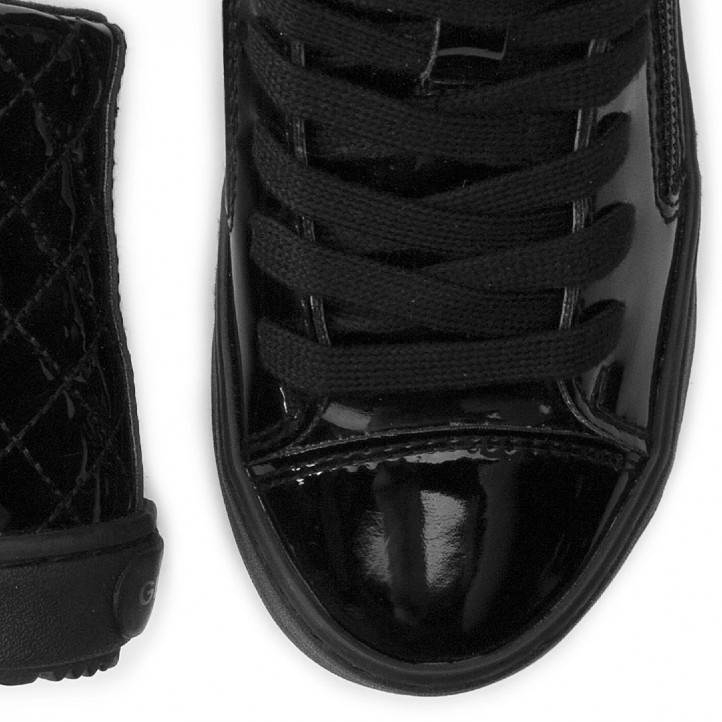 Zapatillas altas Geox kalispera negra efecto charol - Querol online