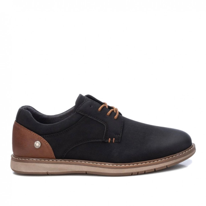 Zapatos sport Refresh 171439 en negro con detalles marrones - Querol online