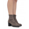 Botins de taló Miss Elastic taupe ajustables efecte ante
