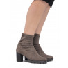 Botins de taló Miss Elastic taupe ajustables efecte ante