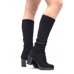 Botes de taló Miss Elastic negres ajustables efecte ante taló alt - Querol online