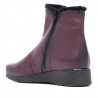 Botins plans Suite009 bordeus amb lleuger tascó, pèl i botó per a tancament de pell