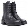 Botins plans Suite009 estil militar de pell amb elàstics a mode de cordons