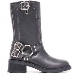 Botas planas Bryan Soho grises oscuras de piel - Querol online