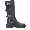 Botes estil biker amb tres sivelles laterals de pell