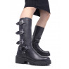 Botas estilo biker con tres hebillas laterales de piel