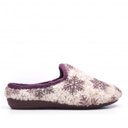 Zapatillas casa Laro abrigadas con borreguita y diseño de copos - Querol online