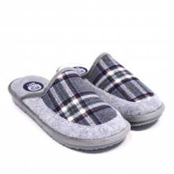 Zapatillas casa Laro grises a cuadros - Querol online