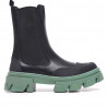 Botines plataforma negras con suela track gruesa verde