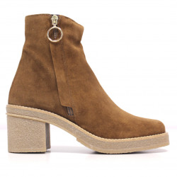 Botins de taló Redlove amber marrons de serratge amb anella circular i cremallera - Querol online