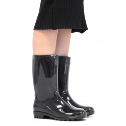 Botes aigua Owel negres de canya alta i folre tèxtil