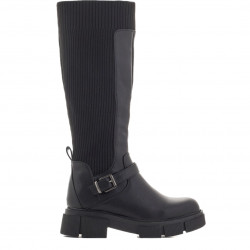 Botas planas utrecht negras con suela estilo track - Querol online