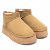 Botins plans marrons baixos amb pèl interior i plataforma