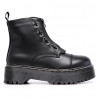 Botins plataforma negres amb cremallera frontal i cordons