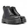 Botines plataforma negros con cremallera frontal y cordones