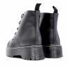 Botines plataforma negros con cremallera frontal y cordones
