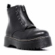 Botines plataforma negros con cremallera frontal y cordones - Querol online