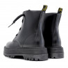 Botins plataforma negres amb cremallera frontal i cordons decoratius