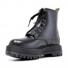 Botines plataforma negros con cremallera frontal y cordones decorativos