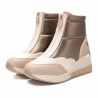 Zapatillas cuña Xti 141926 beige acolchada con cremallera delantera