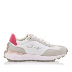 Zapatillas urban Mustang 60359 zinc blancas y grises con detalles rosas - Querol online