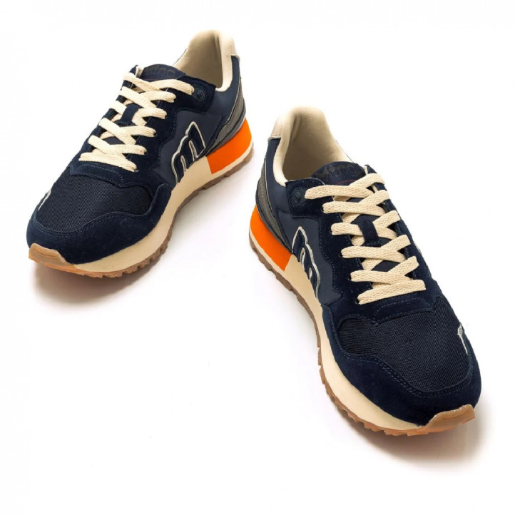 Zapatos sport Mustang 84427 joggo classic en azul marino y grises - Querol online