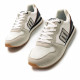 Zapatillas deportivas Mustang 84467 joggo classic blancas con detalles azules, arena y gris - Querol online